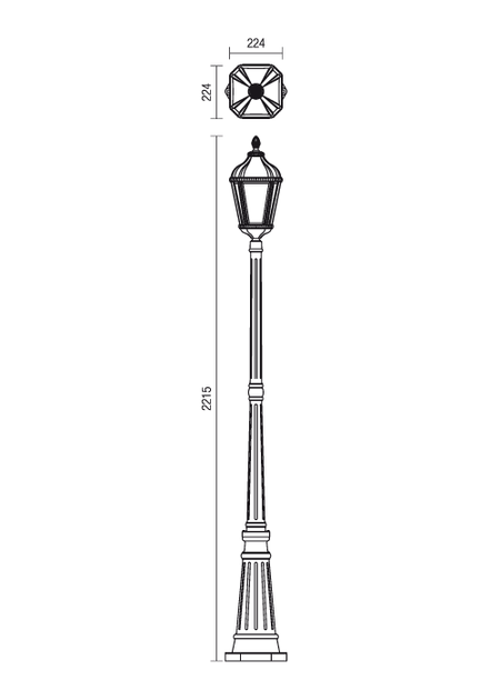 Стовпчик ESSEN ST H221 E27 1X70W IP44 BR(4.1.1) Redo 9662 - зображення 2