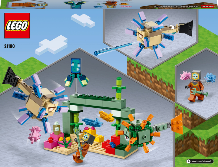 Zestaw klocków LEGO Minecraft Walka ze strażnikami 255 elementów (21180) - obraz 6