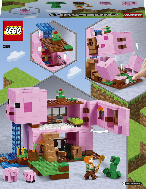 Конструктор LEGO Minecraft Будинок-свиня 490 деталей (21170) - зображення 12