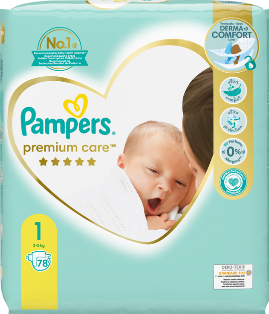 Pieluchy Pampers Premium Care Rozmiar 1 (2-5 kg) 78 szt. (8001841104836) - obraz 2