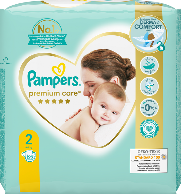 Pieluchy Pampers Premium Care Rozmiar 2 (4-8 kg) 23 szt. (8001841104652) - obraz 2