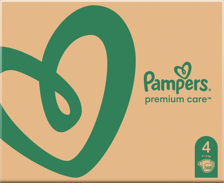 Pieluchy Pampers Premium Care Rozmiar 4 (9-14 kg) 168 szt. (8001090379511) - obraz 2