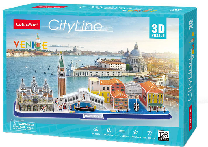 Konstruktor puzzli 3D Cubic Fun City Line Venice (6944588202699) - obraz 1