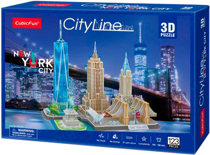 Puzzle 3D CubicFun CityLine New York City (MC255h) (6944588202552) - obraz 1