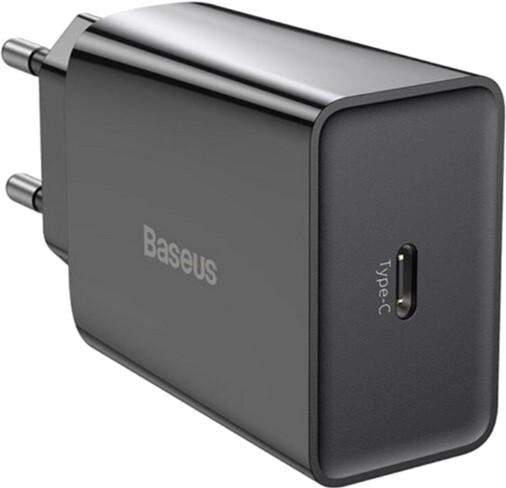 Мережевий зарядний пристрій Baseus Speed Mini Quick Charger 1C 20W EU Black (CCFS-SN01) - зображення 1
