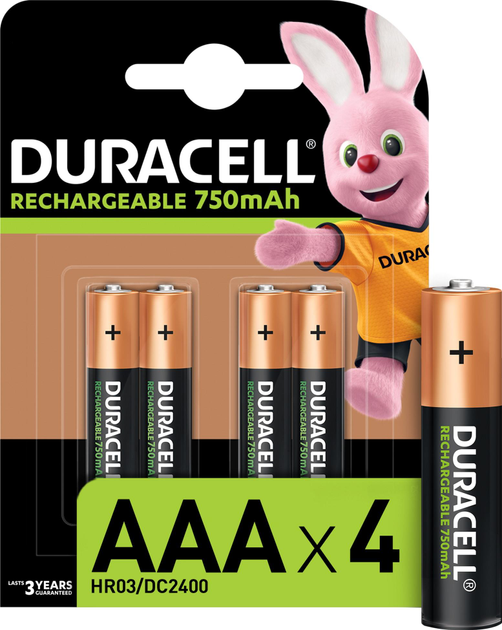Akumulator Duracell Recharge AAA 750 mAh 4 szt. (5005004)(5000394045019) - obraz 1