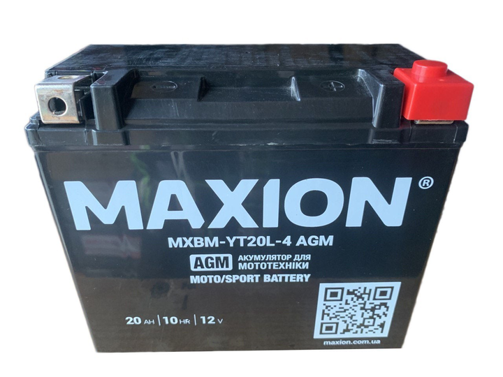 Мото аккумулятор MAXION Sport Battery YT20L - 4 12V 20Ah 290A (EN) AGM ...