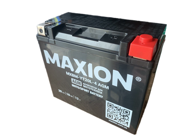 Мото аккумулятор MAXION Sport Battery YT20L - 4 12V 20Ah 290A (EN) AGM ...