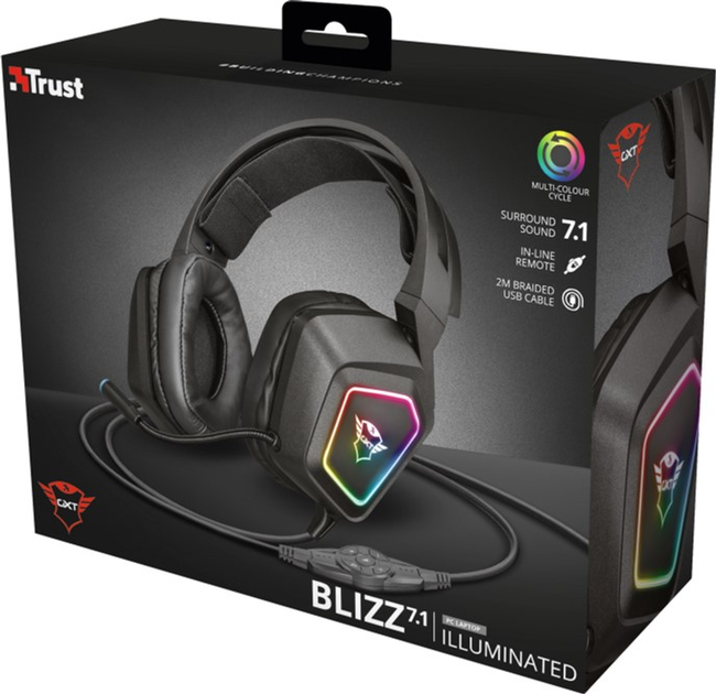 Słuchawki Trust GXT 450 Blizz RGB Czarne (23191) - obraz 9