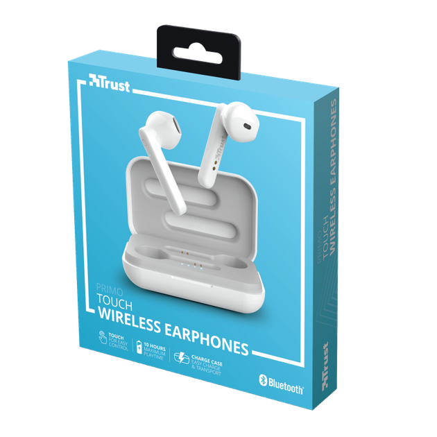 Słuchawki Trust Primo Touch True Wireless Mic Białe (23783) - obraz 3
