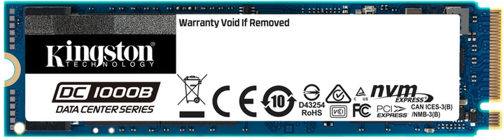 Dysk SSD Kingston DC1000B 480GB NVMe M.2 2280 PCIe 3.0 x4 3D NAND TLC (SEDC1000BM8/480G) - obraz 1