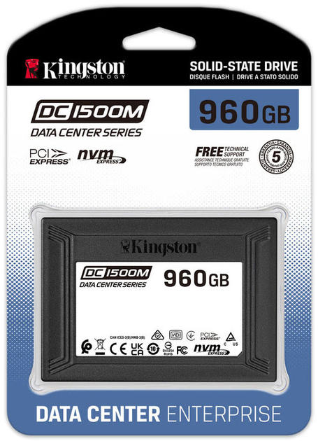 Dysk SSD Kingston DC1500M 960GB U.2 PCIe 3.0 x4 3D NAND (TLC) (SEDC1500M/960G) - obraz 3