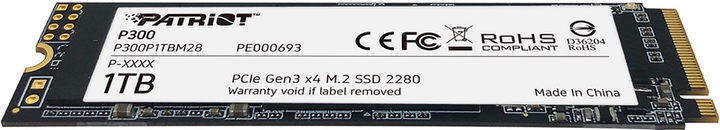 Patriot P300 1TB M.2 2280 NVMe PCIe 3.0 x4 3D NAND TLC (P300P1TBM28) - зображення 4