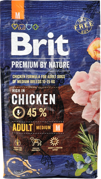 Сухий корм для дорослих собак середніх порід Brit Premium Adult M зі смаком курки 8 кг (8595602526369) - зображення 3