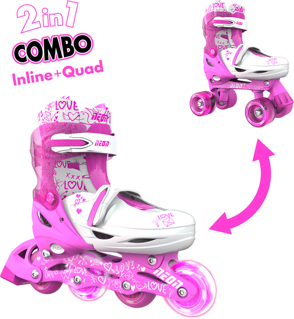 Роликові ковзани Neon Combo Skates Рожеві 34-37 (NT10P4) - зображення 2