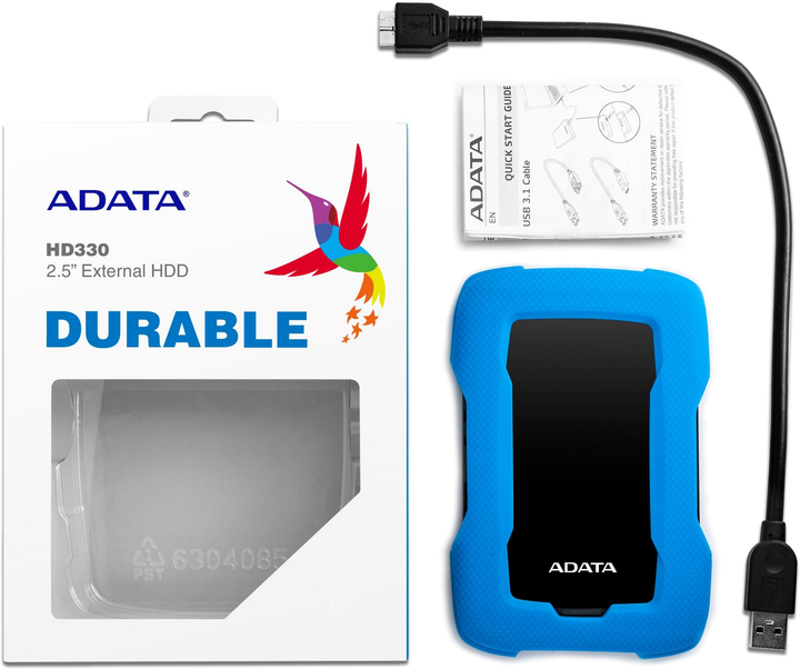 Dysk Twardy ADATA Durable HD330 1TB AHD330-1TU31-CBL 2.5" USB 3.1 Zewnętrzny Niebieski - obraz 7