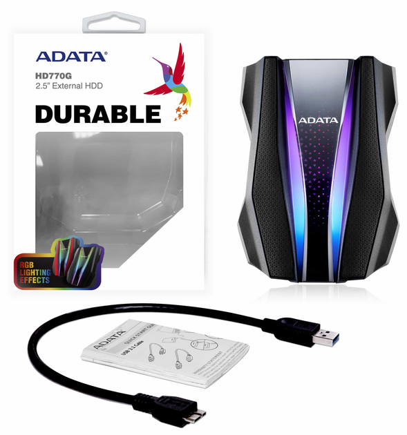 Жорсткий диск ADATA HD770G 2TB AHD770G-2TU32G1-CBK 2.5" USB 3.2 Gen1 External Black - зображення 6