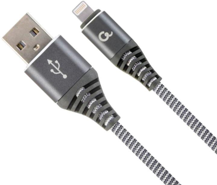 Кабель Cablexpert USB — Apple Lightning 2 м Grey (CC-USB2B-AMLM-2M-WB2) - зображення 1
