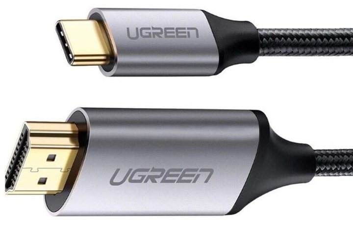 Kabel Ugreen 142 Type-C M - Kabel HDMI M Alum. 1,5 m Szary\Czarny (UGR-50570) - obraz 1