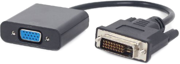 Adapter Cablexpert DVI-D - VGA 0,2 m Czarny (A-DVID-VGAF-01) - obraz 1