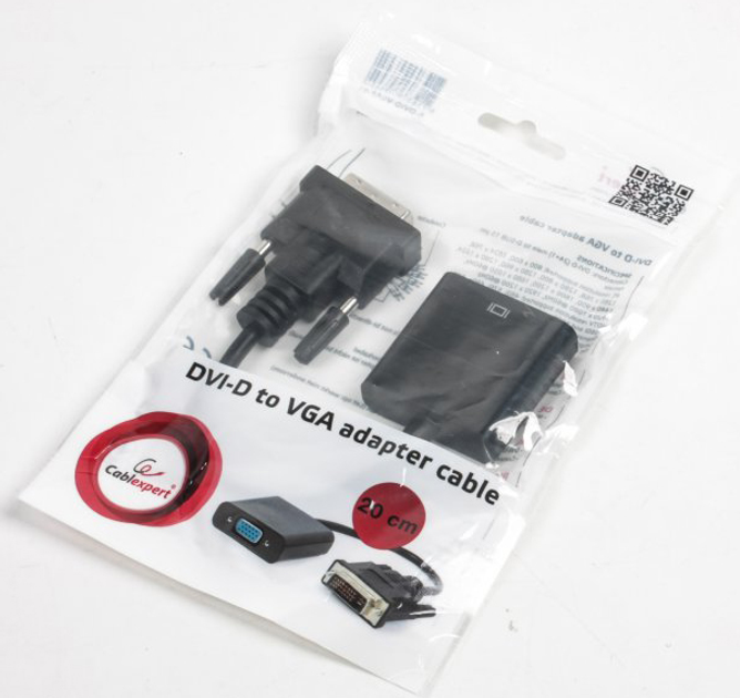 Adapter Cablexpert DVI-D - VGA 0,2 m Czarny (A-DVID-VGAF-01) - obraz 2