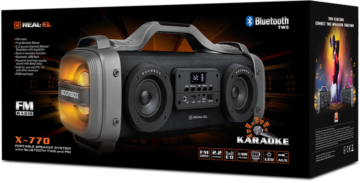 Głośnik przenośny Real-El X-770 Black (EL121600004) - obraz 7