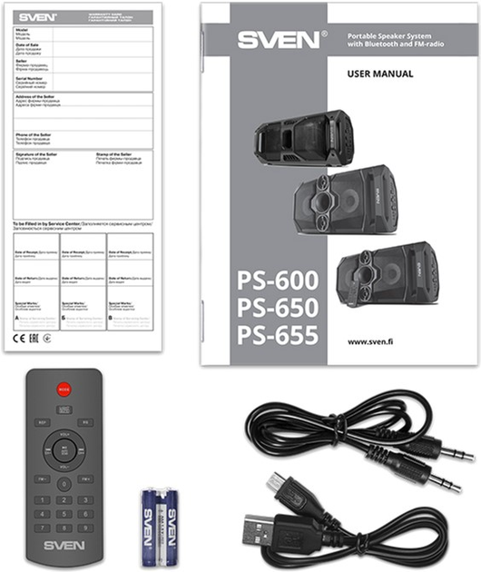 Głośnik przenośny Sven PS-655 Black (00410113) - obraz 8