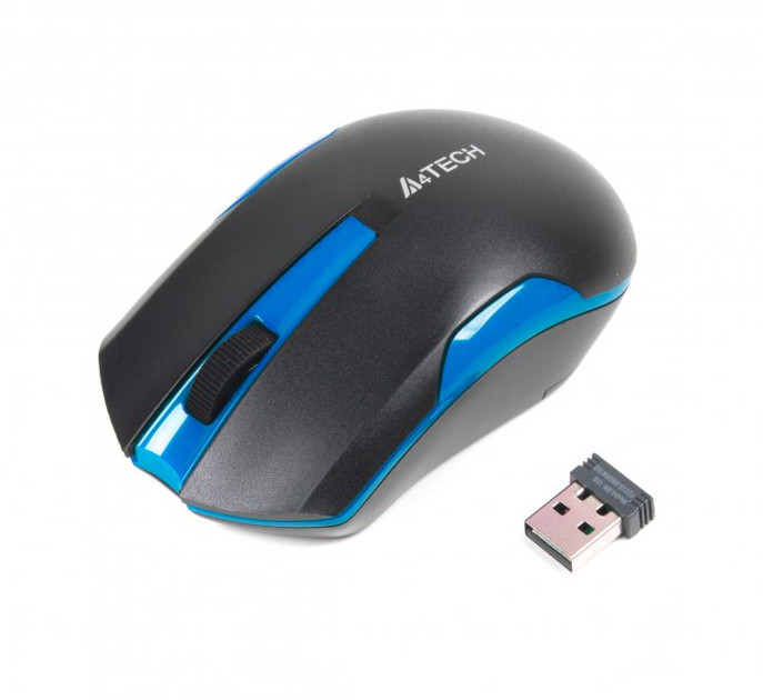 Mysz A4 Tech G3-200N Bezprzewodowa Czarno-Niebieska (A4TMYS46037) - obraz 3