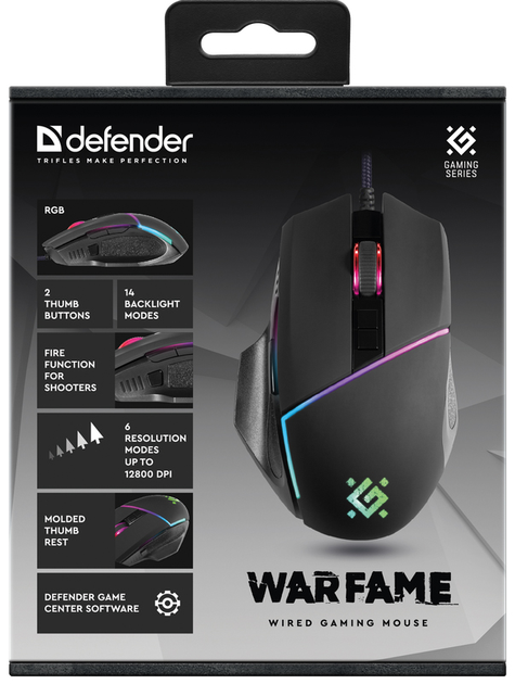 Миша Defender Warfame GM-880L USB Black (4714033528801) - зображення 5