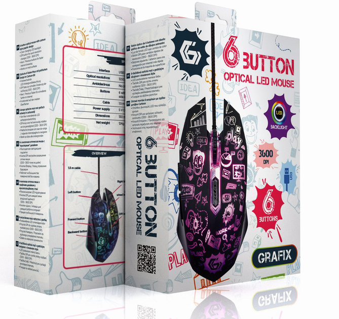 Mysz Gembird MUS-6B-GRAFIX-01 USB Czarna - obraz 9
