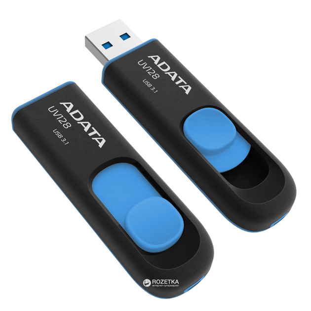 ADATA UV128 64GB USB 3.0 Blue (AUV128-64G-RBE) - зображення 1