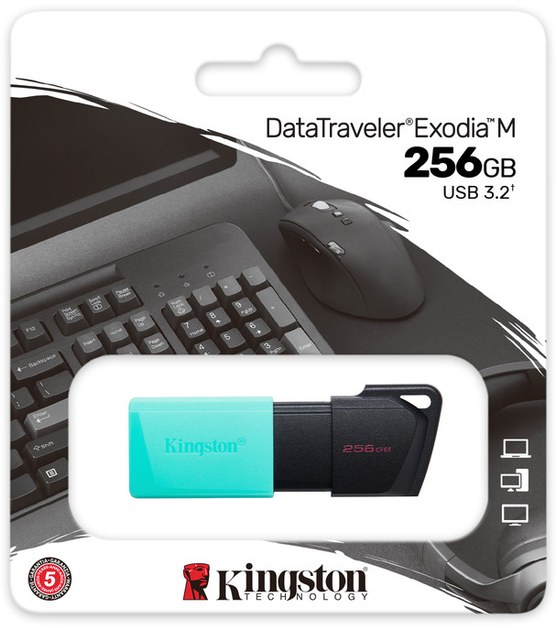Kingston DataTraveler Exodia M 256 ГБ Black/Teal (DTXM/256GB) - зображення 15