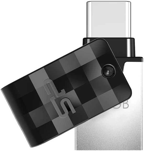 Pendrive Silicon Power Swivel C31 16GB USB 3.1 + Type-C Black/Silver (SP016GBUC3C31V1K) - obraz 5