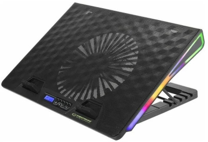 Охолоджувальна підставка для ноутбука Esperanza EGC101 Black/RGB - зображення 1