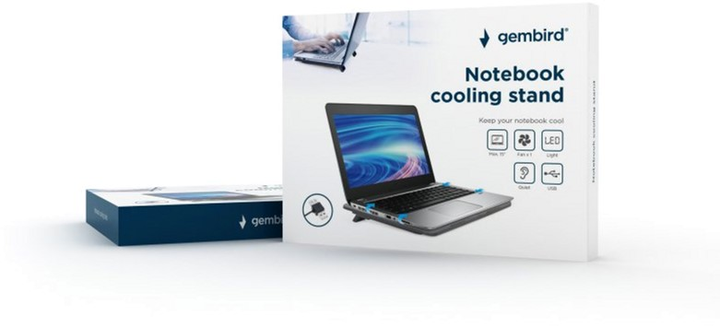 Podkładka chłodząca do laptopa Gembird NBS-1F15-04 Czarna - obraz 3
