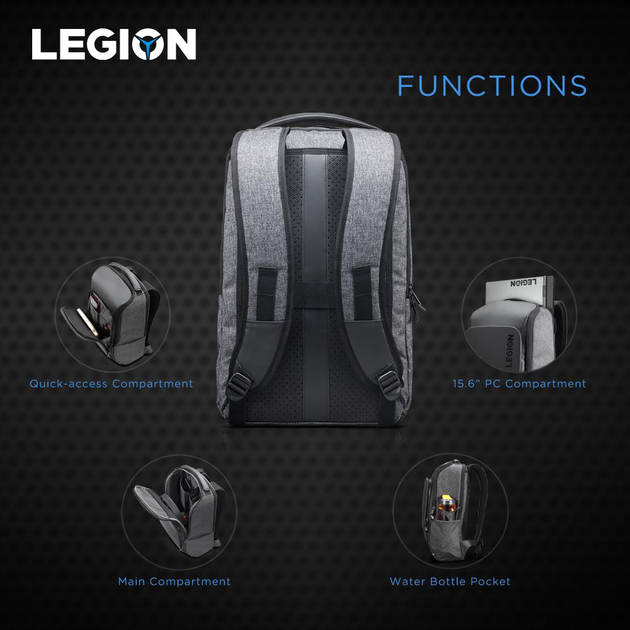 Рюкзак для ноутбука Lenovo Legion 15.6" Grey (GX40S69333) - зображення 6
