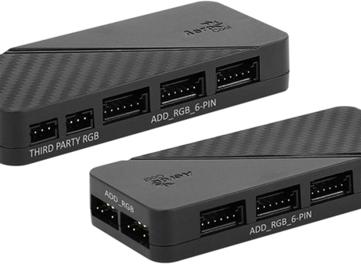 Hub do sterowania oświetleniem RGB Aerocool H66F 6 x 6-pin ARGB + 2 x 3-pin 5V (H66F HUB) - obraz 4