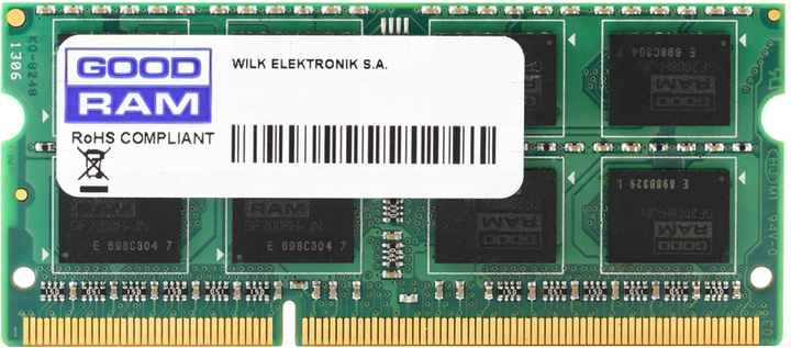 Оперативна пам'ять Goodram SODIMM DDR3-1333 8192MB PC3-10600 (GR1333S364L9/8G OEM) - зображення 1