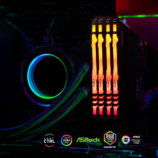 RAM Kingston Fury DDR4-3600 32768MB PC4-28800 (zestaw 2x16384) Bestia RGB Czarny (KF436C18BBAK2/32) - obraz 5