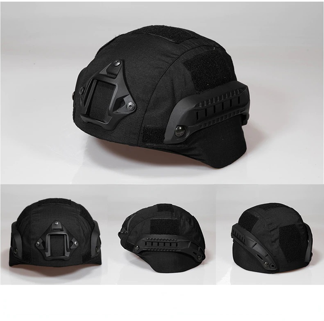 Защитный чехол Кавер на шлем ACH MICH 2000 с ушами, Черный (C21-01-09) (15097) - изображение 1