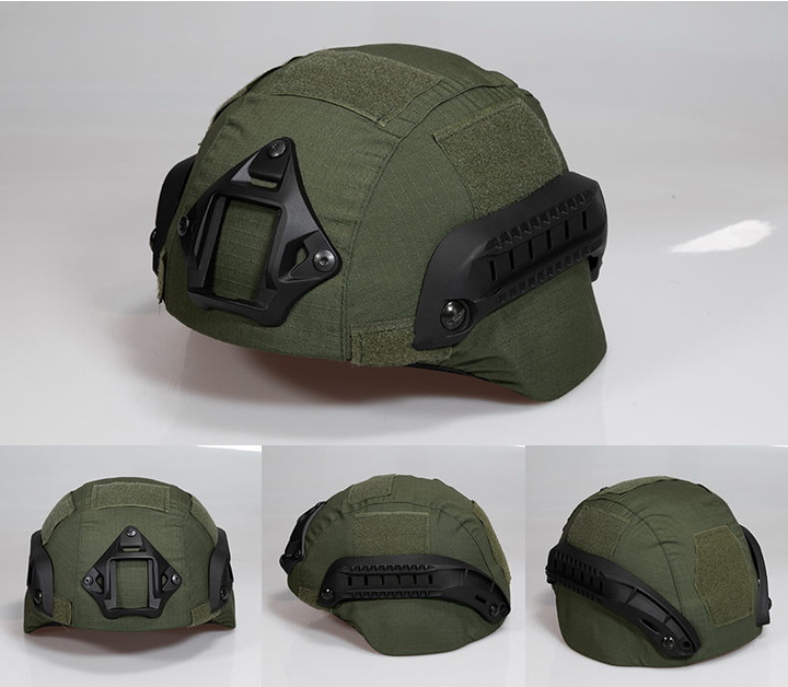 Чехол кавер на шлем каску ACH MICH 2000 с ушами, Army Green (C27-02-05) (15096) - изображение 2
