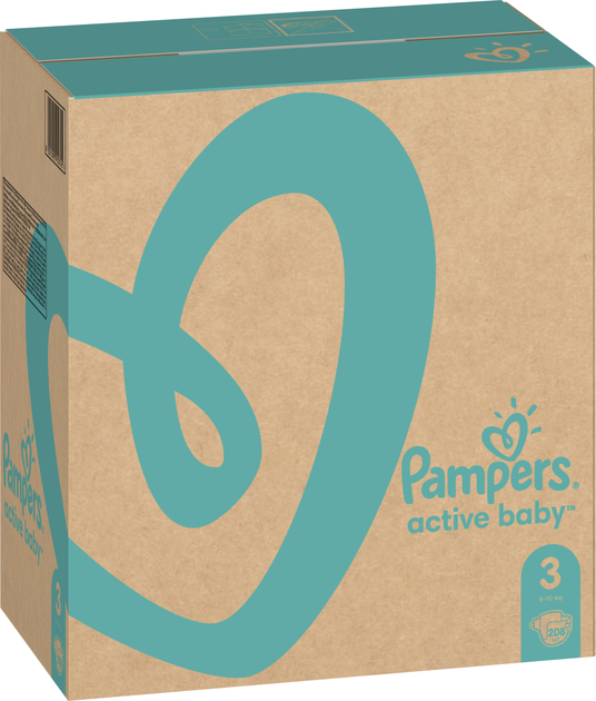 Підгузки Pampers Active Baby Розмір 3 (Midi) 6-10 кг 208 шт (8001090910745) - зображення 3