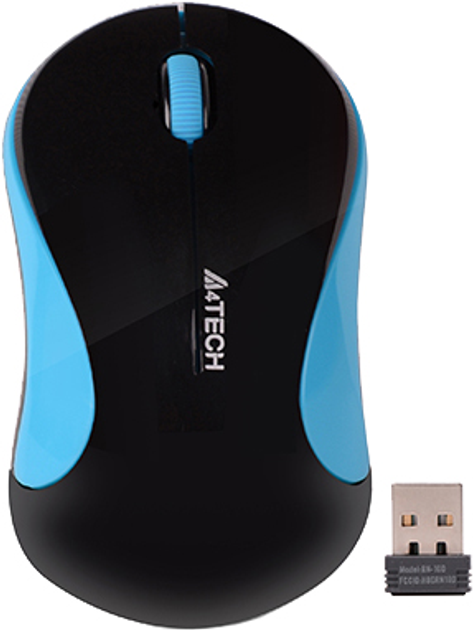 Миша A4Tech G3-270N Wireless Black/Blue (4711421930703) - зображення 1