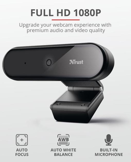 Trust Tyro Full HD Webcam Black (TR23637) - obraz 5