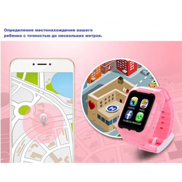 Детские смарт-часы Smart Watch K3 розовые - Фото 2 Детские смарт-часы Smart Watch K3 розовые - зображення 2
