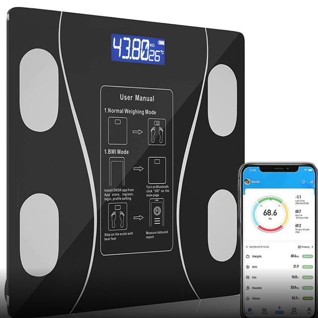 Весы напольные умные фитнес весы А-8003 Bluetooth до 180 кг Смарт весы с приложением - изображение 3