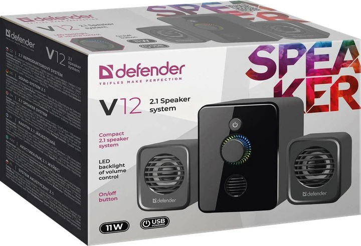Zestaw głośników Defender V12 USB Czarny (4745090820133) - obraz 5