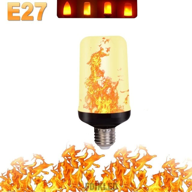 Декоративная лампочка LED, янтарный тон, 4W E27, D12.5x17.2см