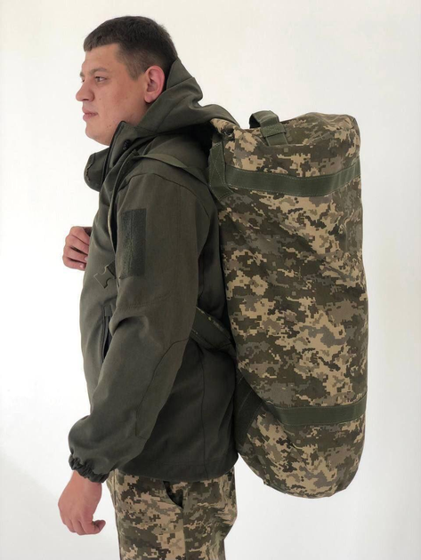 Армейский военный рюкзак баул тактический Сумка-баул 90 л Пиксель - изображение 1