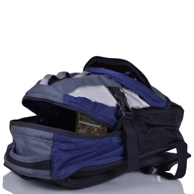Рюкзак текстильный усиленый ONEPOLAR W1013-blue 26*36*13 см (20 л.) Серый с синим - изображение 8